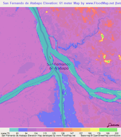 San Fernando de Atabapo,Venezuela Elevation Map