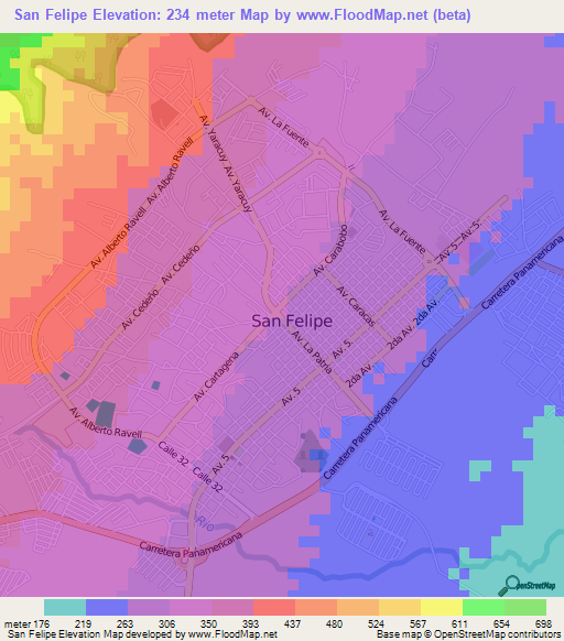 San Felipe,Venezuela Elevation Map