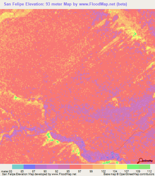 San Felipe,Venezuela Elevation Map