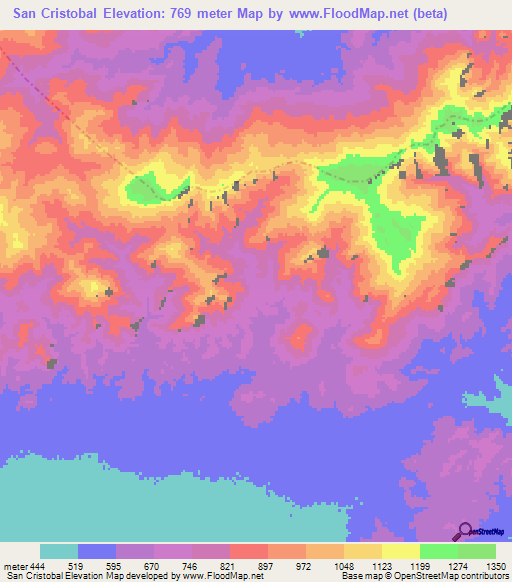San Cristobal,Venezuela Elevation Map