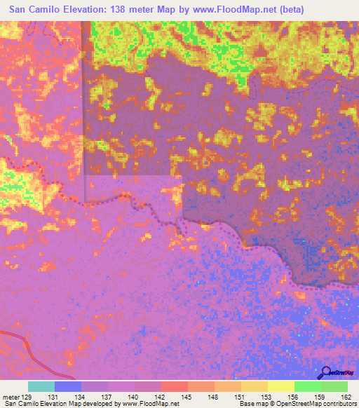 San Camilo,Venezuela Elevation Map