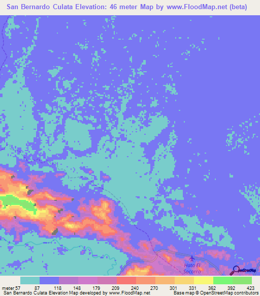 San Bernardo Culata,Venezuela Elevation Map