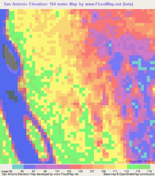 San Antonio,Venezuela Elevation Map