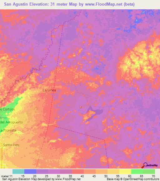 San Agustin,Venezuela Elevation Map