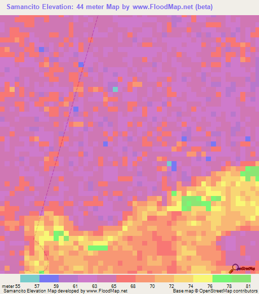 Samancito,Venezuela Elevation Map