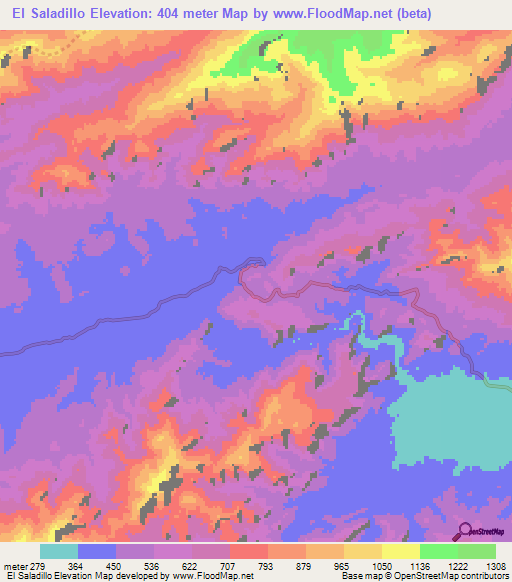 El Saladillo,Venezuela Elevation Map