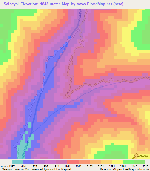 Saisayal,Venezuela Elevation Map