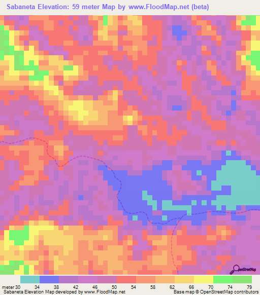 Sabaneta,Venezuela Elevation Map