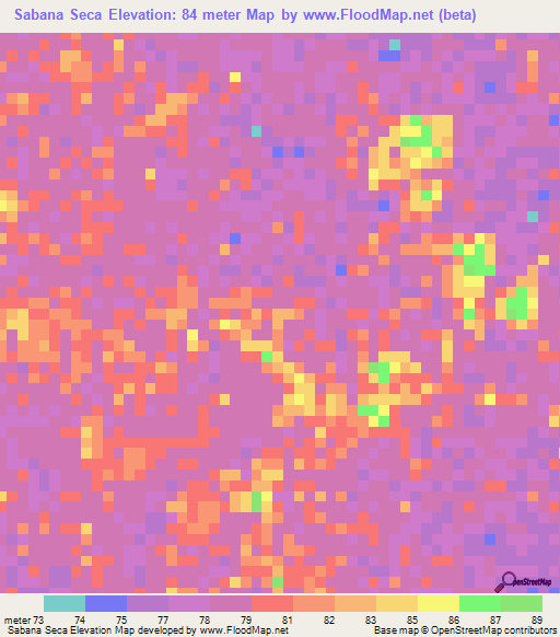 Sabana Seca,Venezuela Elevation Map