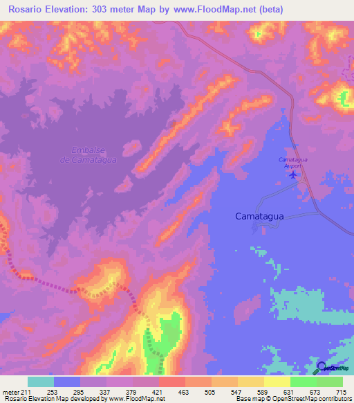 Rosario,Venezuela Elevation Map