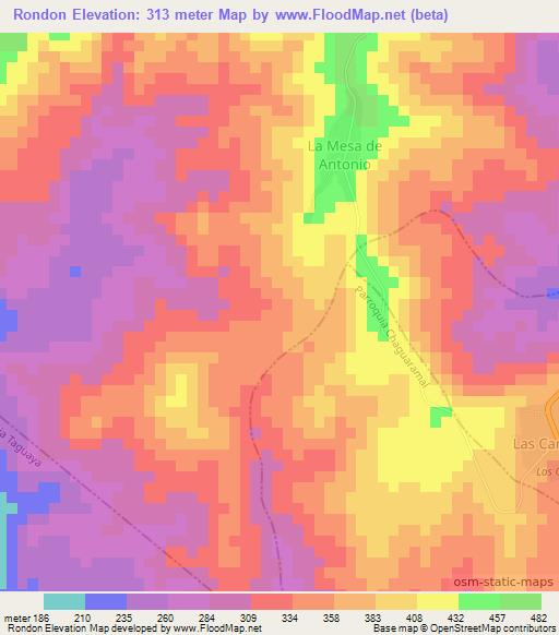 Rondon,Venezuela Elevation Map