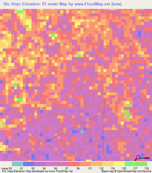 Rio Viejo,Venezuela Elevation Map