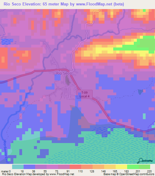 Rio Seco,Venezuela Elevation Map