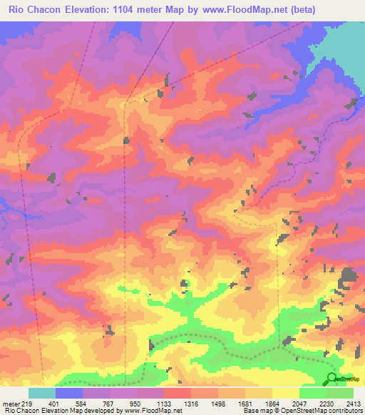 Rio Chacon,Venezuela Elevation Map
