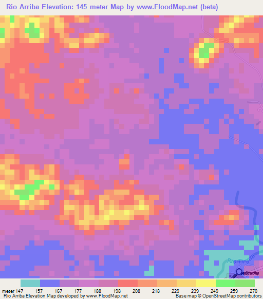Rio Arriba,Venezuela Elevation Map