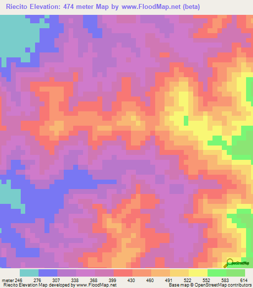Riecito,Venezuela Elevation Map