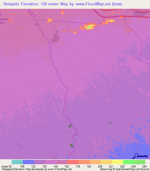 Retajado,Venezuela Elevation Map