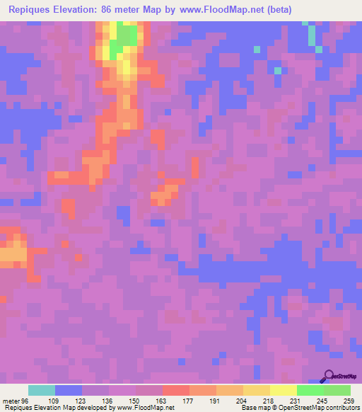 Repiques,Venezuela Elevation Map