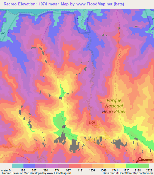 Recreo,Venezuela Elevation Map