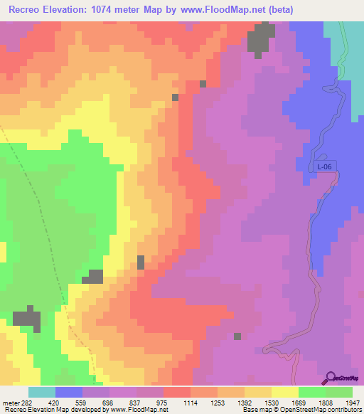 Recreo,Venezuela Elevation Map