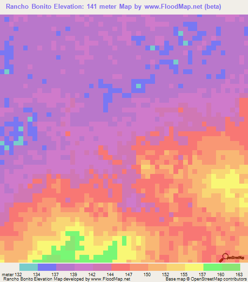 Rancho Bonito,Venezuela Elevation Map