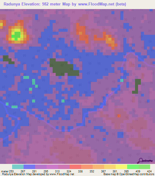 Radunya,Venezuela Elevation Map