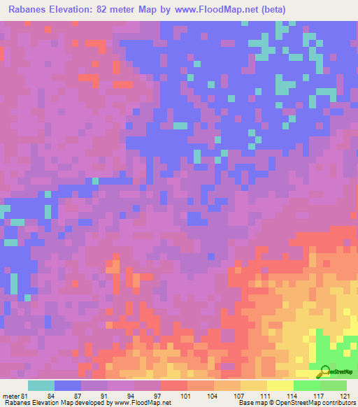 Rabanes,Venezuela Elevation Map