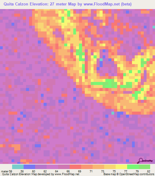 Quita Calzon,Venezuela Elevation Map