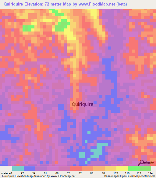 Quiriquire,Venezuela Elevation Map