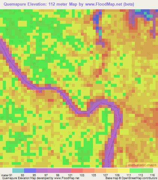 Quemapure,Venezuela Elevation Map