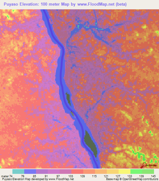 Puyaso,Venezuela Elevation Map