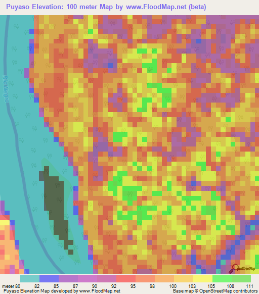 Puyaso,Venezuela Elevation Map