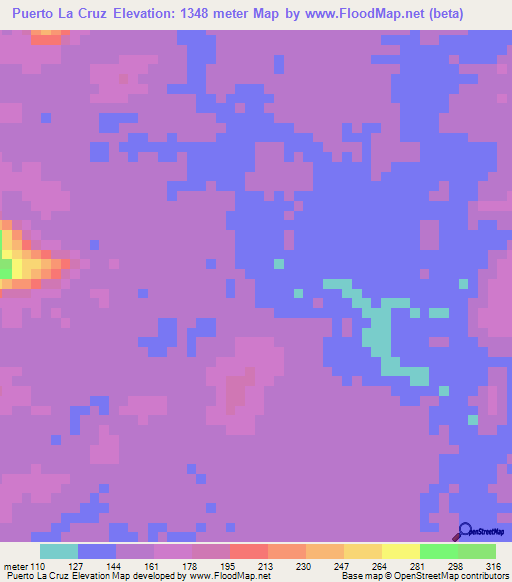 Puerto La Cruz,Venezuela Elevation Map