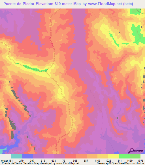 Puente de Piedra,Venezuela Elevation Map