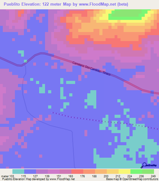 Pueblito,Venezuela Elevation Map
