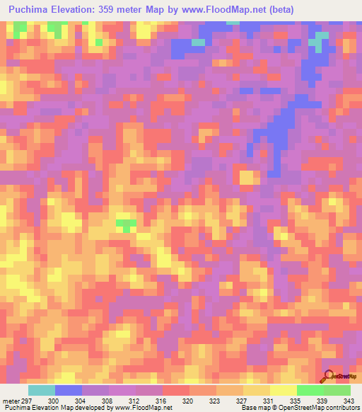 Puchima,Venezuela Elevation Map