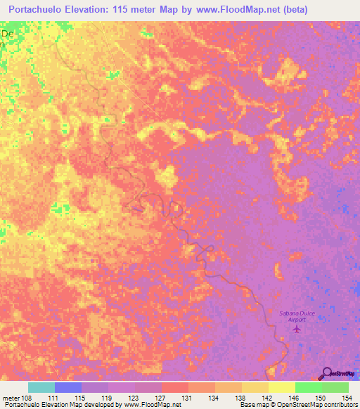 Portachuelo,Venezuela Elevation Map