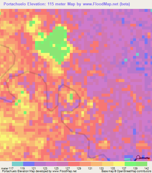 Portachuelo,Venezuela Elevation Map