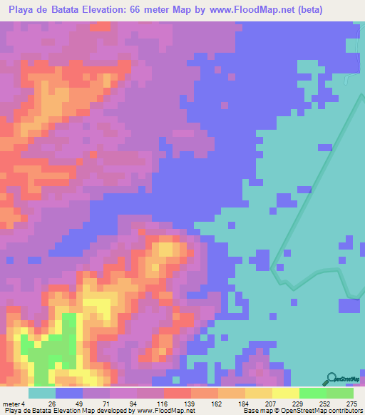 Playa de Batata,Venezuela Elevation Map