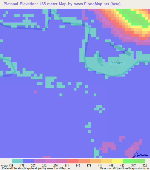 Platanal,Venezuela Elevation Map