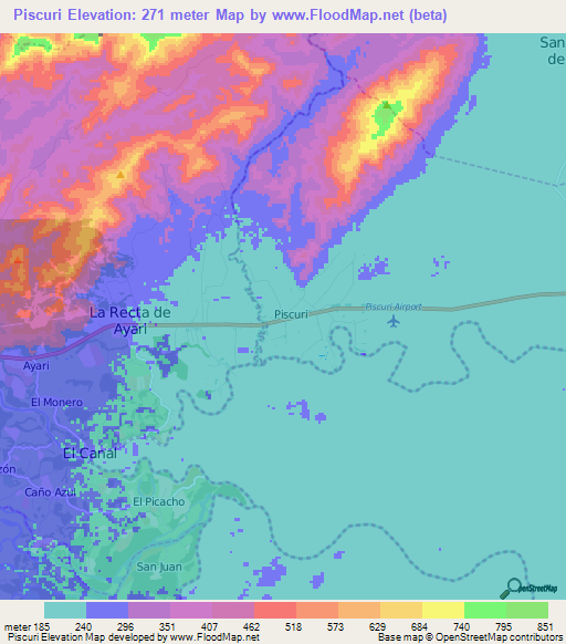 Piscuri,Venezuela Elevation Map