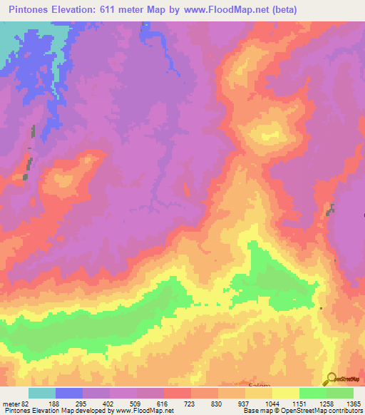 Pintones,Venezuela Elevation Map