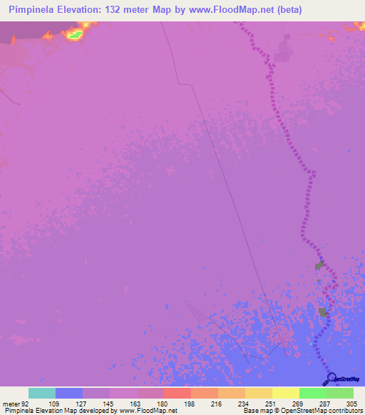 Pimpinela,Venezuela Elevation Map