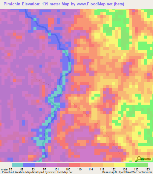 Pimichin,Venezuela Elevation Map