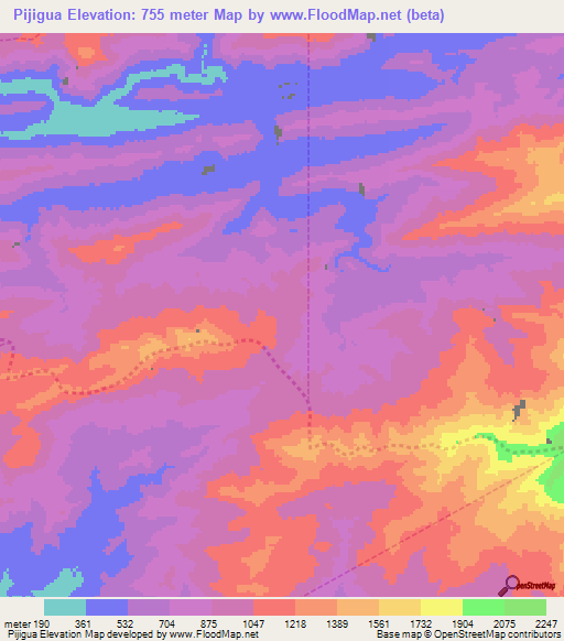 Pijigua,Venezuela Elevation Map