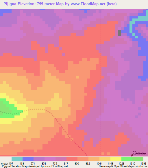 Pijigua,Venezuela Elevation Map