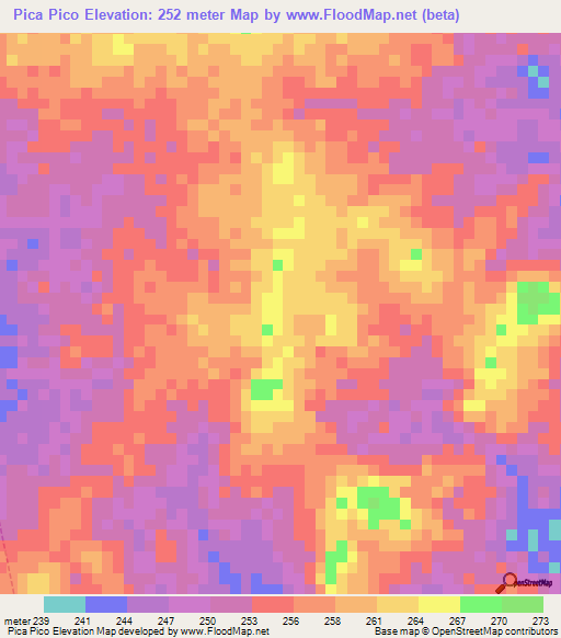 Pica Pico,Venezuela Elevation Map