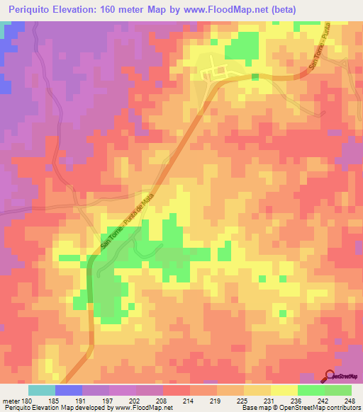 Periquito,Venezuela Elevation Map