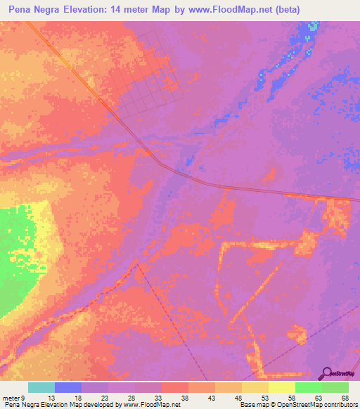 Pena Negra,Venezuela Elevation Map
