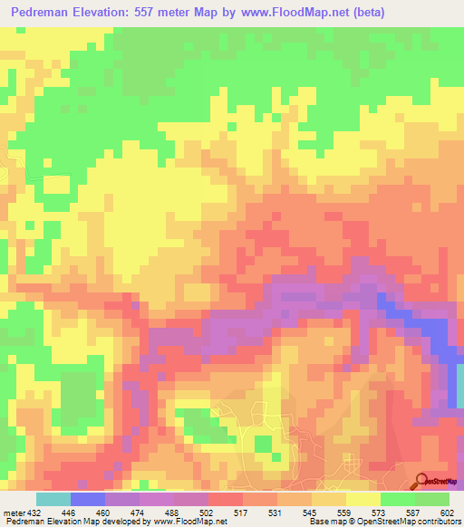 Pedreman,Venezuela Elevation Map